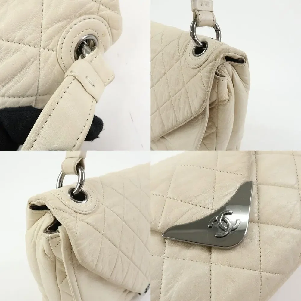 Chanel Matelasse CC Logo Double Flap Lambskin Beige